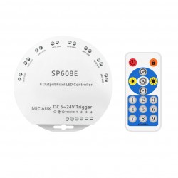 Kontroler SPERLL SP608E Pixel WS2811 AUX 5-24V 8-Kanałowy
