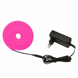 ZESTAW Neon FLEX LED 1m IP65 GRUBY 8/16mm Różowy